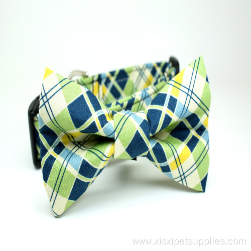 Pet dog collar bowtie with metal buckle